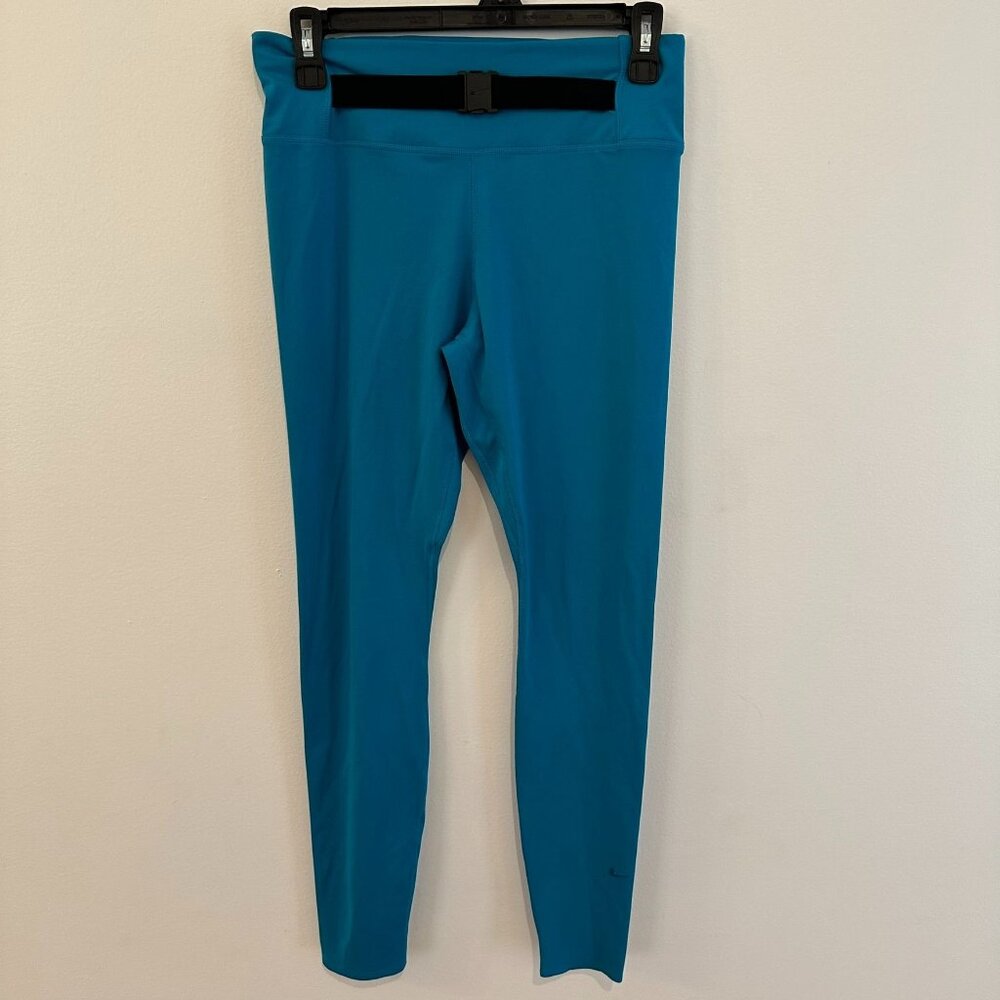 NIKE DRI-FIT TEAL LEGGINGS WOMENS SIZE MEDIUM CROPPED